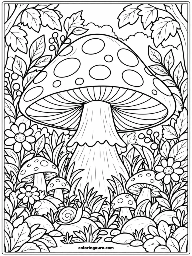 Big Spots Mushroom Coloring Page
