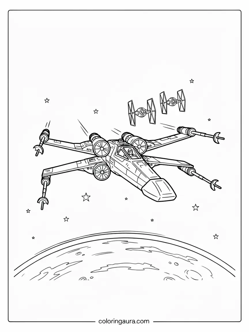 X-Wing Fighter Coloring Page